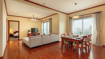 Deluxe Apartment, 2 Bedrooms, Balcony, City View | Living area | Toys
