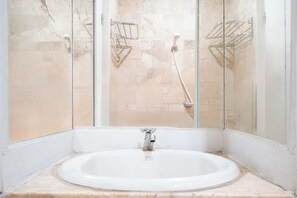 Family Room | Bathroom | Shower, soap, shampoo, toilet paper