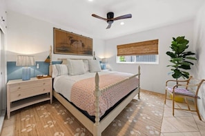 2 bedrooms, in-room safe, iron/ironing board, travel cot