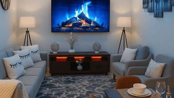 Apartamento luxo, 2 quartos, vista para a colina | Área de estar