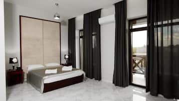 Luxury Suite, Balcony | 1 bedroom, in-room safe, desk, laptop workspace