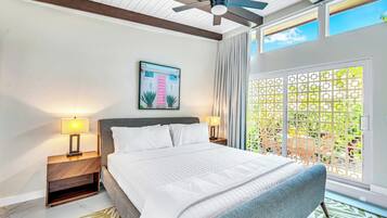 1 bedroom, desk, iron/ironing board, travel crib