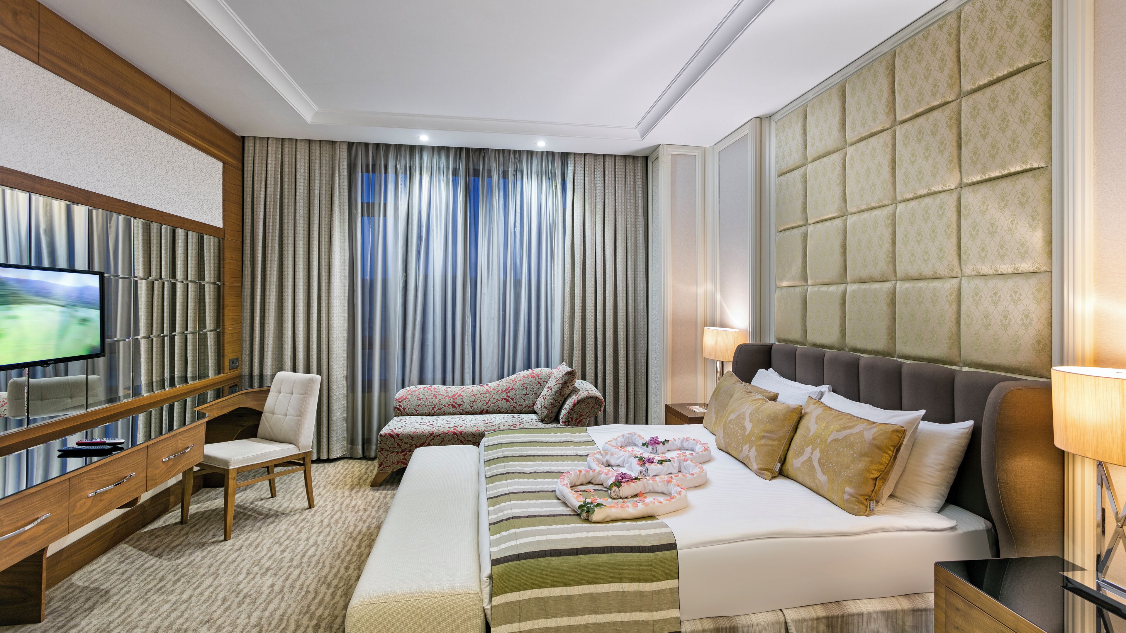 In-room safe, desk, blackout curtains, soundproofing