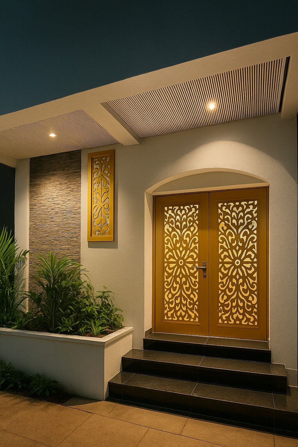 Fassade der Unterkunft – Abend/Nacht