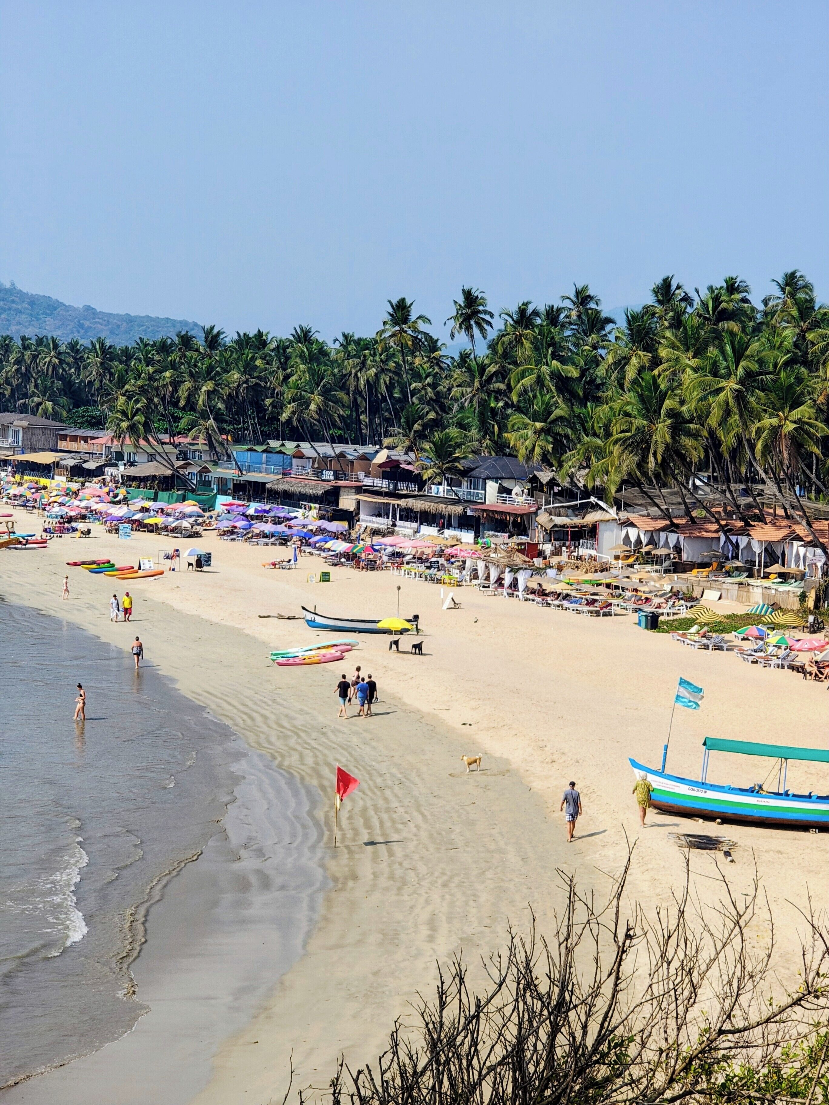 On the beach, white sand