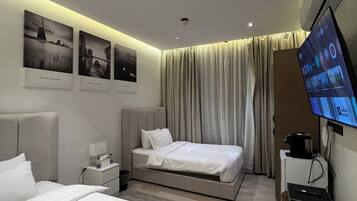 Deluxe-studio, 2 yhden hengen sänkyä | Untuvapeitot, ilmainen Wi-Fi, vuodevaatteet