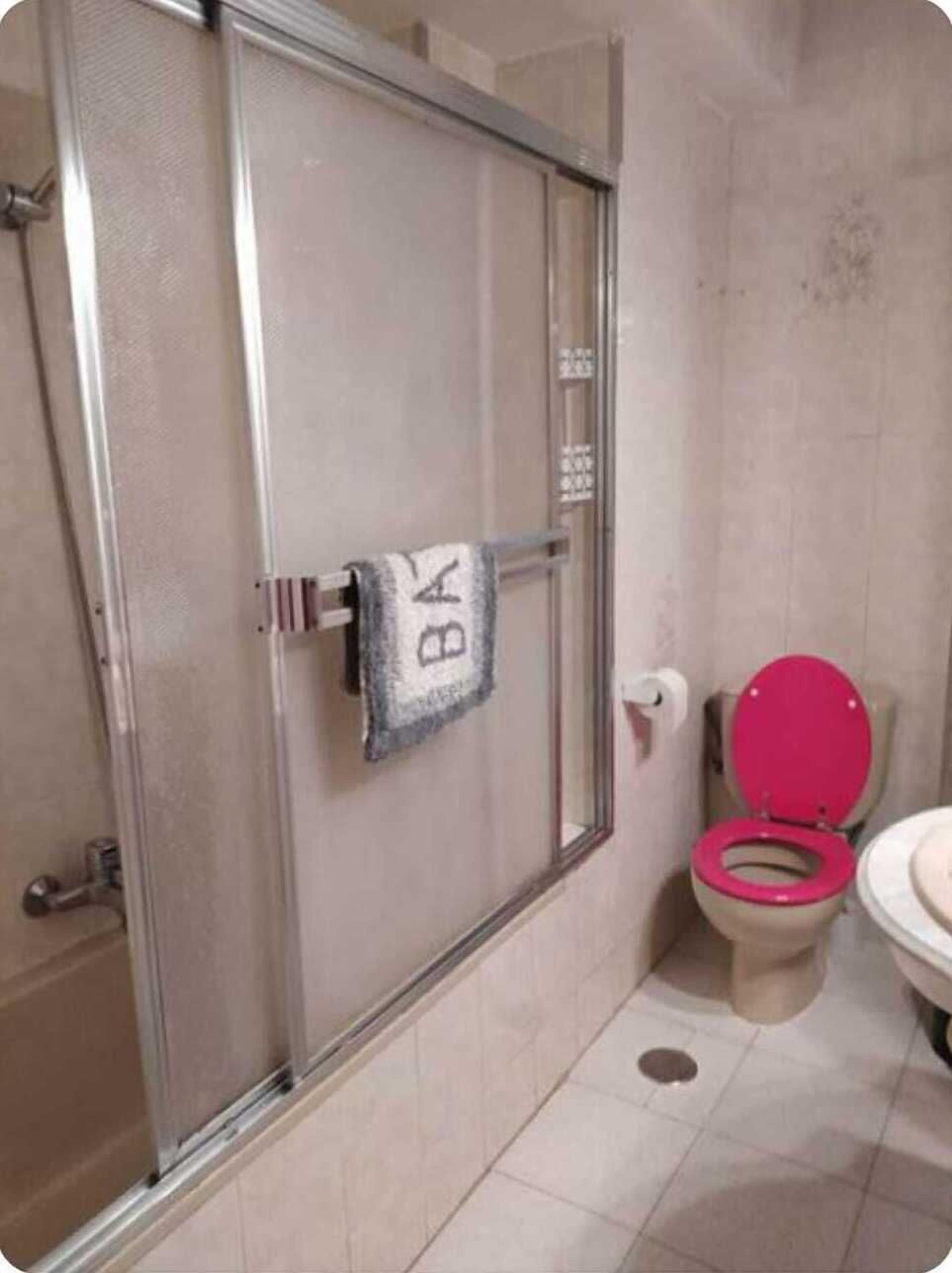 Secador de pelo, bidé, toallas y jabón