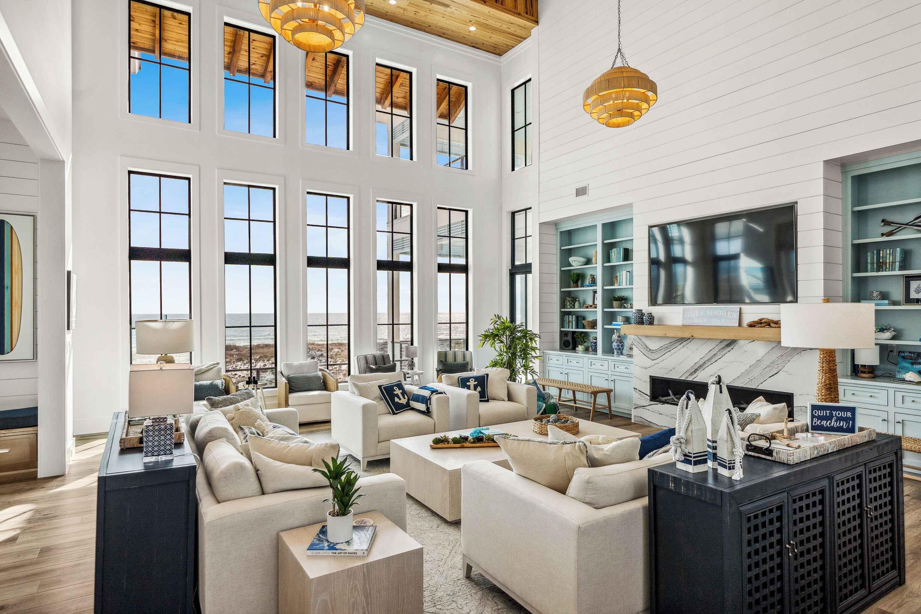 Smart TV, fireplace, video games, DVD player