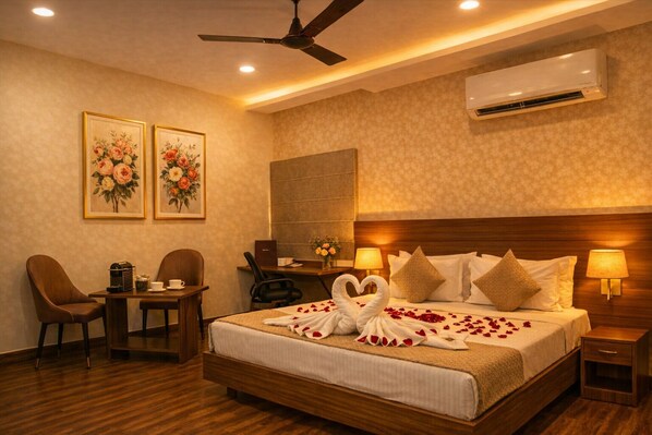 Camas con efecto memoria, minibar, insonorización y wifi gratis 