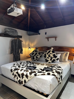 Deluxe-chalet, 1 suuri parisänky, vuoristonäköala | 1 makuuhuone, egyptinpuuvillaiset lakanat, ylelliset vuodevaatteet