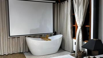 Chalé luxo, 1 cama King, vista para a montanha | Banheira de imersão