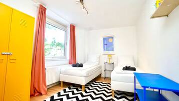 2 bedrooms, desk, travel crib, free WiFi