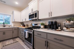 Microwave, oven, stovetop, dishwasher