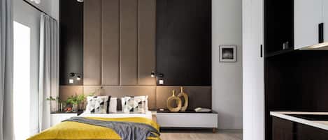 Suite studio classique | 1 chambre, décor unique, fer et planche à repasser