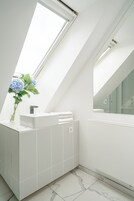 Secador de pelo, toallas, jabón, papel higiénico