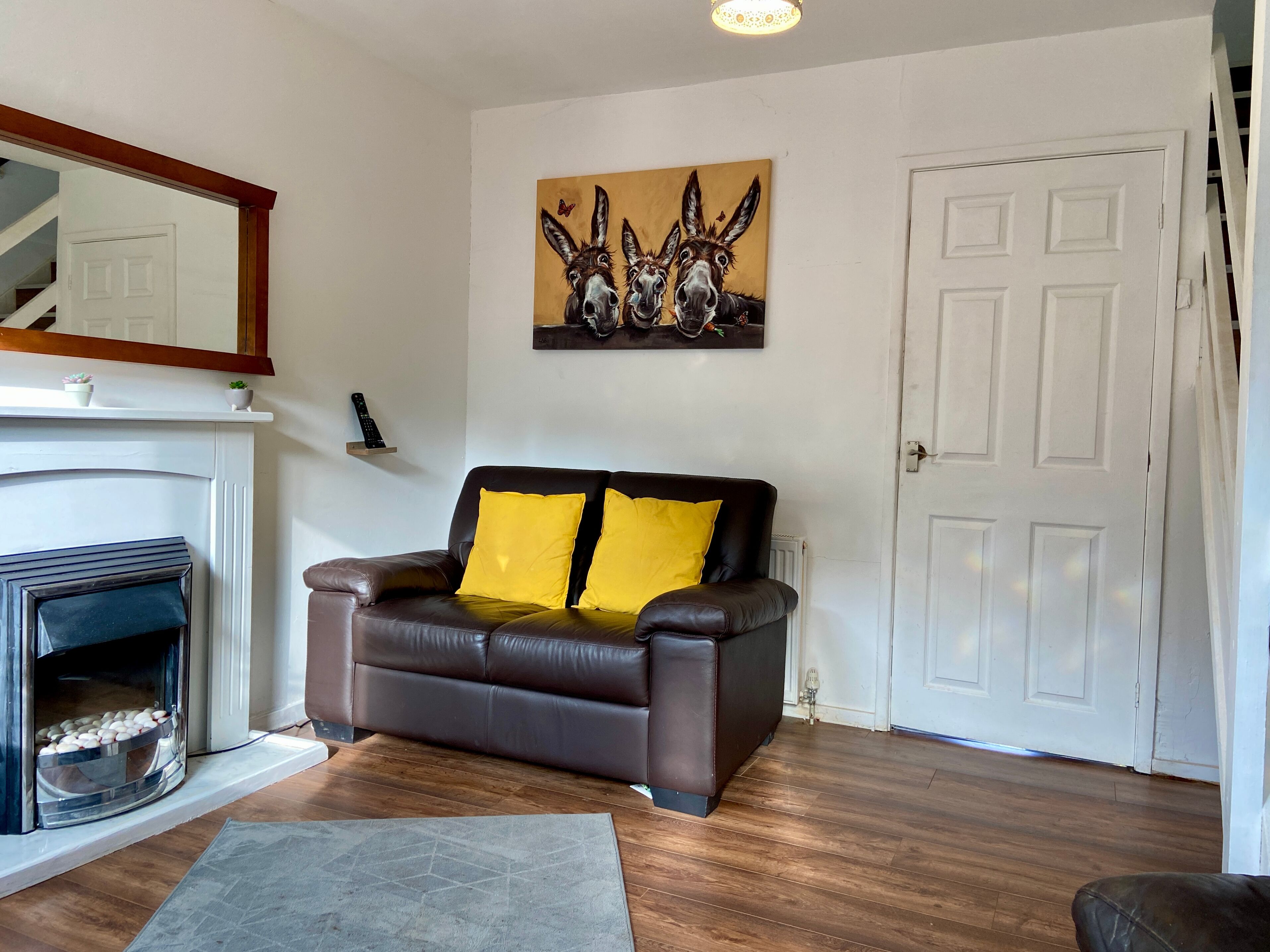 House | Living area | TV, fireplace