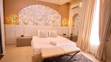 Luxury Apartment, 2 Bedrooms, Non Smoking, Balcony | 2 bedrooms, desk, laptop workspace, iron/ironing board