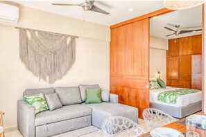 Premium Apartment, 1 Bedroom, Private Pool, Pool View | Living area | Smart TV - Amena Condo Tulum  (Tulum)