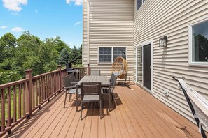 Outdoor dining - Spacious Retreat w/ Pool, Hot Tub & Game Room (Stony Point)
