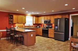 Fridge, microwave, oven, stovetop - Private Pool, Second Row Home  - Perfect Location! by Williamson Realty (Ocean Isle Beach)