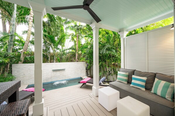 Outdoor pool, a heated pool - COCONUT COTTAGE- Island Vibes & Cozy Stays W/ Pool & Parking - OLD TOWN KEY WEST (Key West)