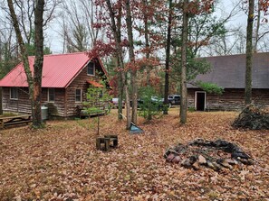 Exterior - Hawkins Hideout  Cabin, Starlink Wi-Fi, Hot Tub! (Reed City)