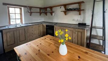 Fridge, microwave, oven, electric kettle