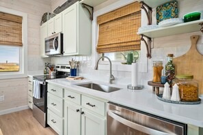 House, Multiple Beds, Patio, Pool View (St. Jo's Bungalow) | Private kitchen | Fridge, microwave, oven, stovetop