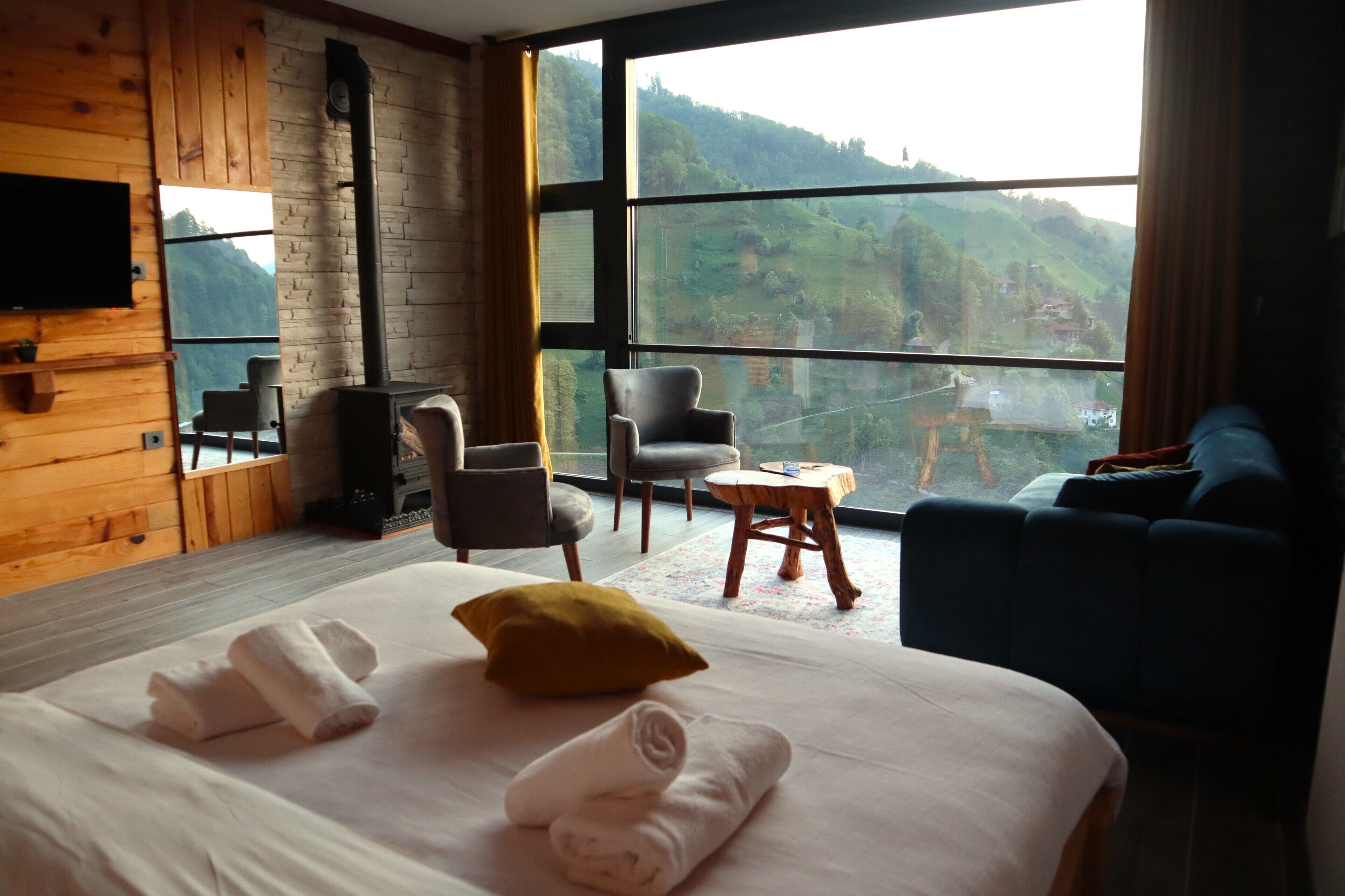 Deluxe Studio Suite, 1 Double Bed with Sofa bed, Valley View | Living area | 30-inch flat-screen TV with digital channels, fireplace