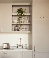 Refrigerador con freezer, microondas, horno, placa de cocina