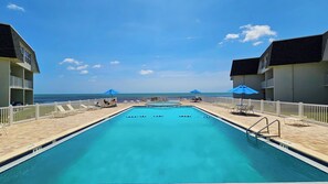 A heated pool - Ground floor, Beachfront, Updated Family Condo (New Smyrna Beach)