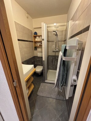 Hair dryer, towels, soap, shampoo - Charming little studio with lake and mountain views from the bed. (Évian-les-Bains)