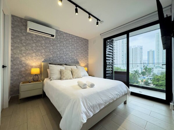 1 غرفة نوم ومكواة/لوح كي وواي فاي مجانًا وملاءات أسرّة