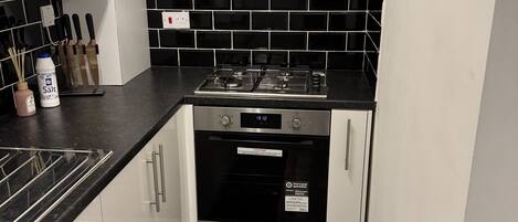 Microwave, oven, stovetop, electric kettle