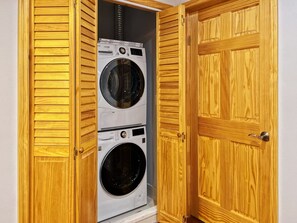 Washer and dryer inside the unit