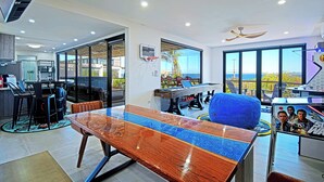 Games room - Funnest house in Baja! Game nights w/ smart darts, shuffleboard, & video games. Enjoy a new 8 person hot tub, lounge on multiple decks w/ firepits, fast Wifi ( 250 mb+)w/ Starlink backup. Use of 2 SUPs.  Daily housekeeping optional. (El Sargento)