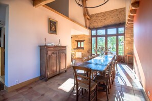 Dining - Les Granges de la Machardie – Cottage in Dordogne with Pool and Tennis Court (Sainte-Trie)