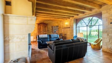 TV, fireplace, table tennis
