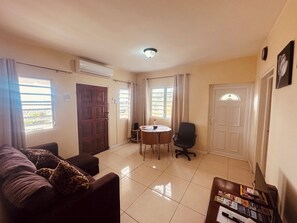 Smart TV, DVD player, books, music library