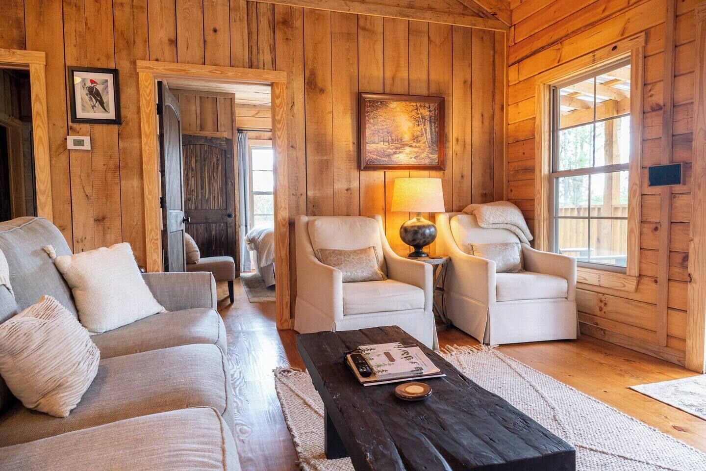 Televisión y chimenea 