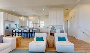 TV, fireplace - Deja View - Ocean Views for Miles with Private Pool, Hot Tub, Game Room & Easy Beach Access (Port Aransas)