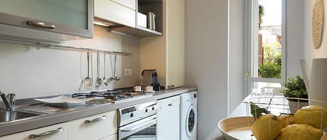 Fridge, oven, stovetop, dishwasher