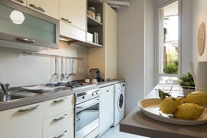 Fridge, oven, stovetop, dishwasher