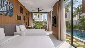 Ropa de cama de alta calidad, camas con pillow-top y minibar