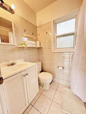 Camera singola | Bagno | Vasca e doccia separate, asciugamani, sapone, shampoo