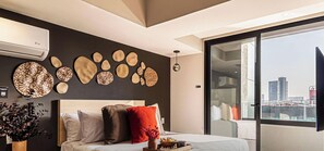 1 bedroom, desk, iron/ironing board, travel crib