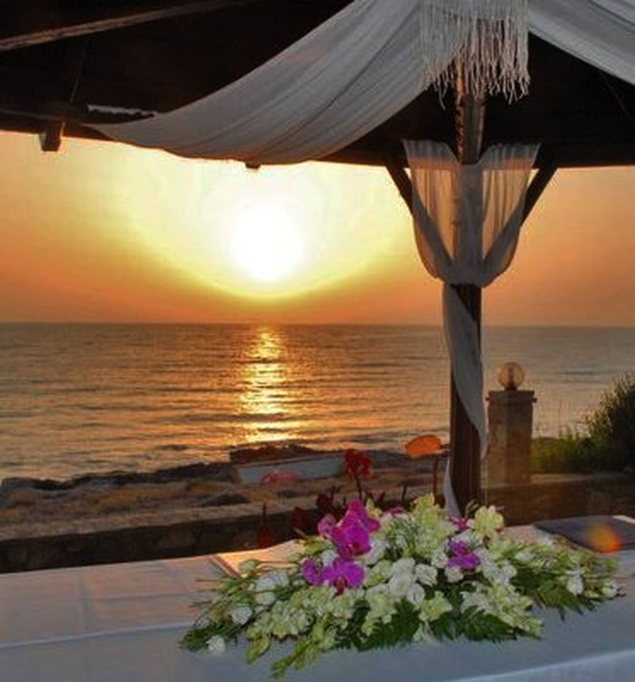 Outdoor banquet area