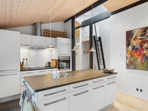 Fridge, dishwasher, cookware/dishes/utensils