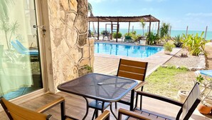 Junior Suite, 1 King Bed, Private Bathroom, Sea View | Terrace/patio - Bremar Collection Boutique Hotel (Celestún)