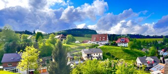 Appartement 'SchwarzwaldglĂŒck' avec vue sur les montagnes, terrasse partagĂ©e et Wi-Fi